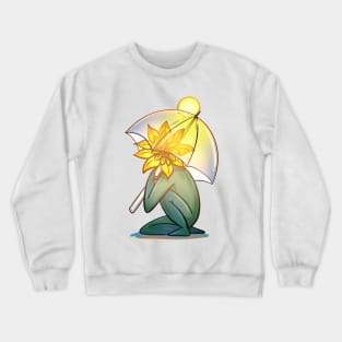 Sunflower man hiding under an umbrella Crewneck Sweatshirt